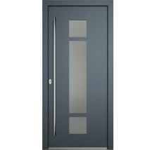 Haustür mit Glaseinsätzen und Edelstahlgriff