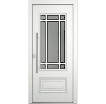 Weiße Tür mit Glaseinsatz und Griff