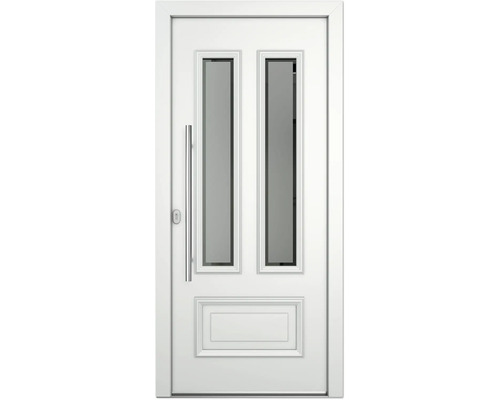 Weiß Tür mit zwei Glasausschnitte und Griff