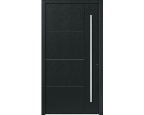 Moderne Haustür mit Edelstahlgriff