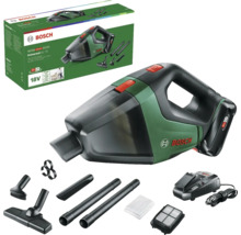 Bosch UniversalVac 18 Akku-Handsauger mit Zubehör und Verpackung