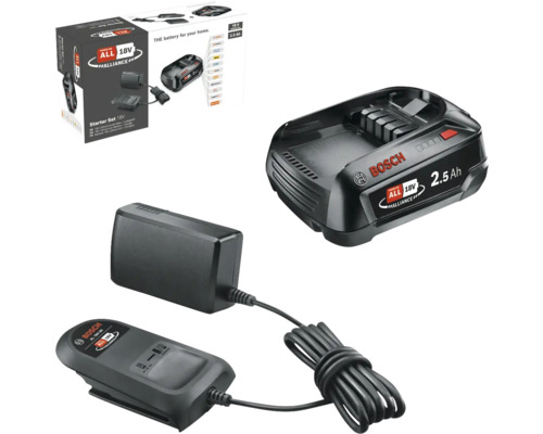 Kit de démarrage Bosch 18 volts avec chargeur et batterie de 2,5 ampères-heures