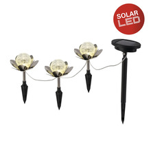 Set de lampes solaires avec éclairage LED en forme de fleur pour le jardin