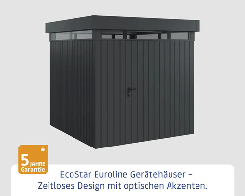 Abri de jardin EcoStar Euroline avec cinq ans de garantie