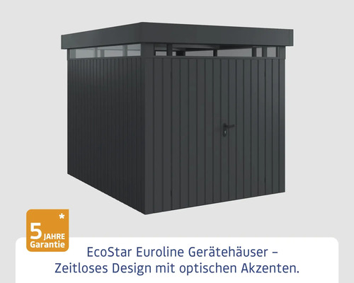 Abri de jardin EcoStar Euroline avec cinq ans de garantie