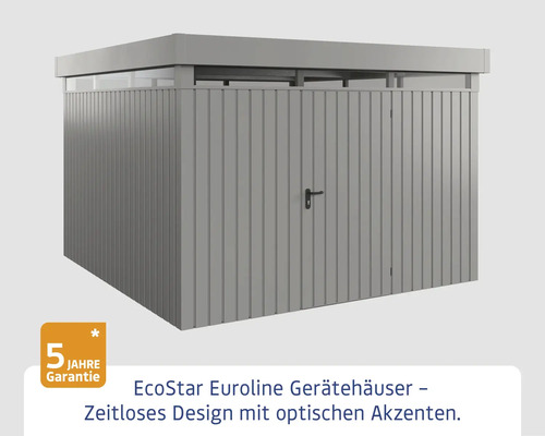 EcoStar Euroline Gerätehaus mit Tür und fünf Jahre Garantie