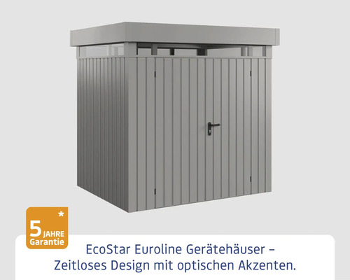 Gerätehaus aus Metall mit Doppeltür