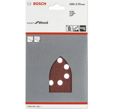 Logo Bosch. Six feuilles abrasives pour bois, environ 100x170 millimètres.
