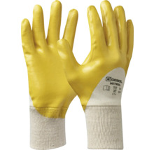 Gants en nitrile jaunes avec poignet tricoté