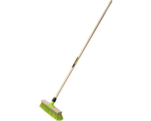 Balai de voirie avec manche en bois et poils