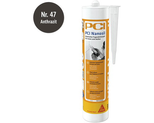 PCI Nanosil elastischer Fugendichtstoff für innen und außen in Anthrazit