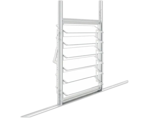 Fenêtre à jalousies avec lames transparentes