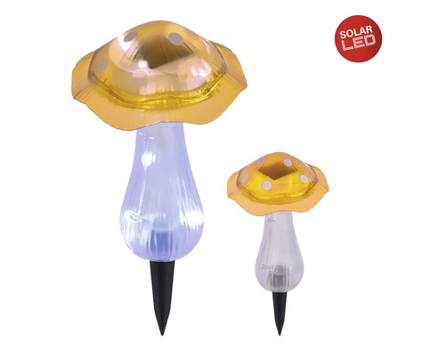 Zwei Pilz Solar LED Leuchten für den Garten