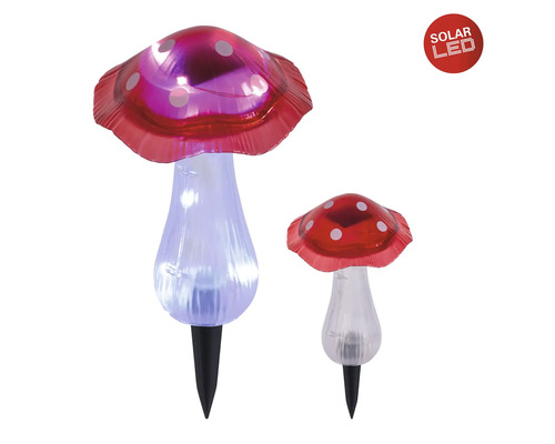 Zwei Pilzleuchten mit Solar-LED