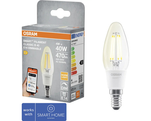 Osram Smart Filament Classic B 40 E14 dimmbare LED Lampe