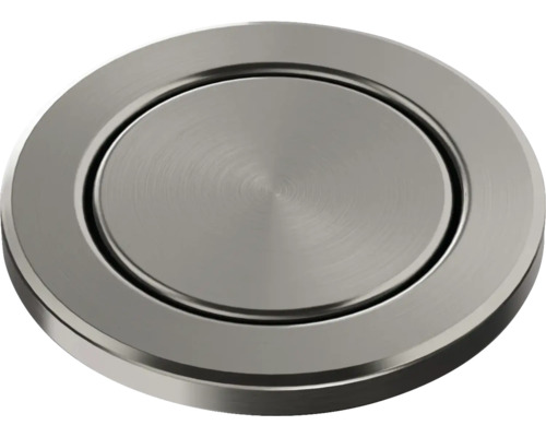 Système de vidage Blanco PushControl III satin platinum 210677 Bouton rond en métal