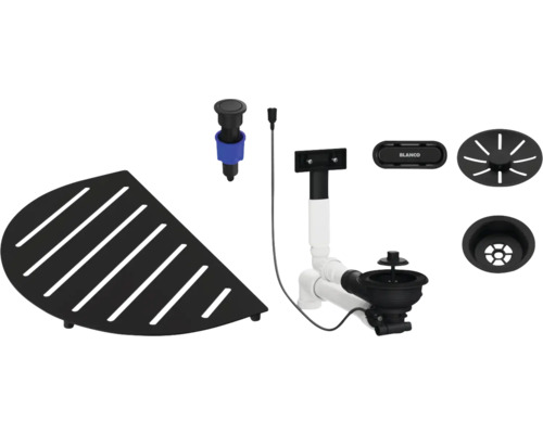 Kit de composants Blanco OOVALON noir mat 527994 Set d'accessoires d'évier avec étagère d'angle