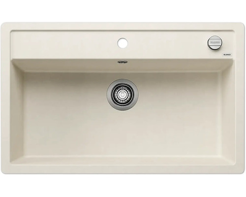Spüle Blanco DALAGO 8-F 80,5 x 50 cm softweiß 527066 Spülbecken aus Silgranit mit Ablaufsieb und Überlauf
