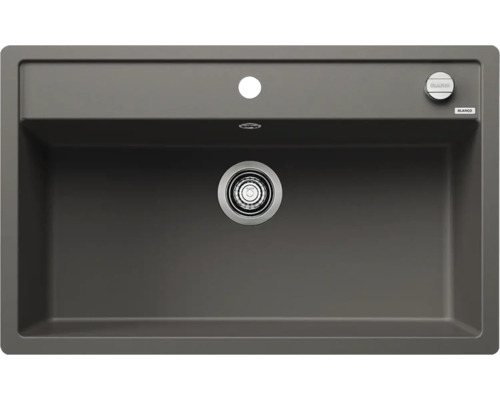 Spüle Blanco DALAGO 8-F 80,5 x 50 cm vulkangrau 527249 Spüle aus Silgranit mit Abfluss und BLANCO Logo