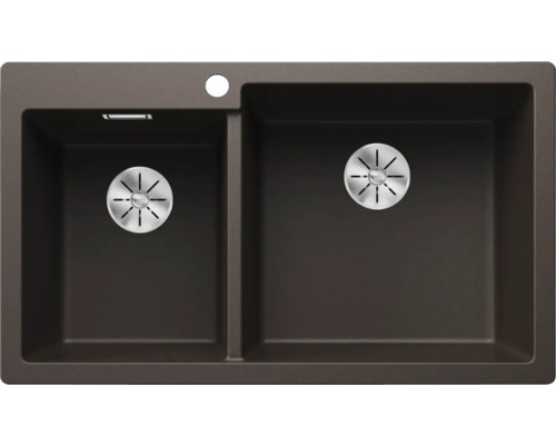 Spüle mit zwei Becken und Abflussgarnituren