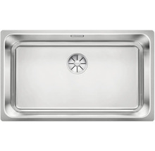 Évier en acier inoxydable, rectangulaire avec système d'écoulement