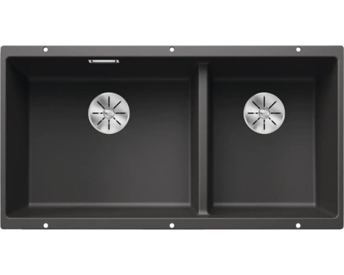 Spüle mit zwei Becken und Abflusssieb