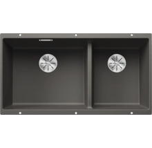 Doppelspüle aus Granit mit zwei Becken und Ablaufsieben