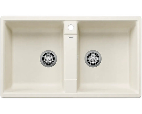 Doppelspüle aus Silgranit mit zwei Becken und Ablaufsystem