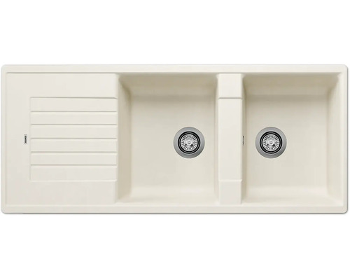 Spüle mit zwei Becken und Abtropffläche