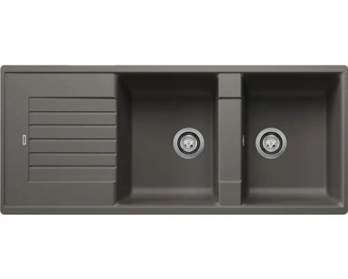 Spüle mit zwei Becken und Abtropffläche