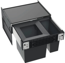 Système de tri des déchets de cuisine avec tiroir coulissant et poubelles