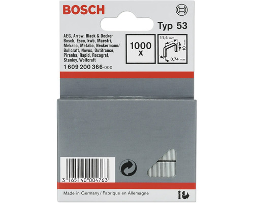 Agrafes Bosch type 53, 1 000 pièces