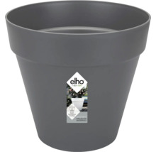 Grauer Blumentopf mit Etikett