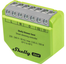 Contrôleur de gradation intelligent Shelly Dimmer Gen4 pour la commande d'éclairage domotique avec bornes à vis.