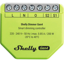 Shelly Dimmer Gen4 variateur intelligent pour 220 à 240 Volt et maximum 200 Watt avec bornes à vis.