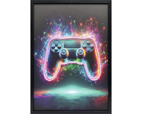Image encadrée d'un contrôleur avec effets lumineux