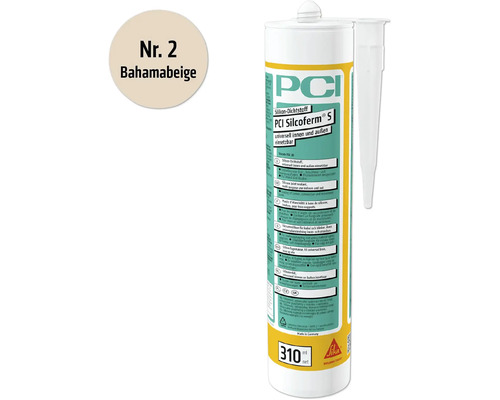 PCI Silcoferm S Silikon Dichtstoff, Farbton Bahamabeige, 310 ml
