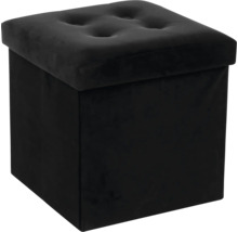 Tabouret carré avec espace de rangement et bouton