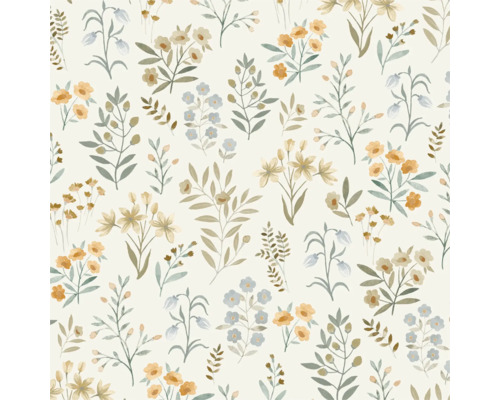 Papier peint fleuri avec fleurs et feuilles