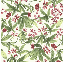 Papier peint décoratif avec motif de feuilles et de fleurs