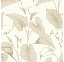 Papier peint avec motif floral et motif de feuilles