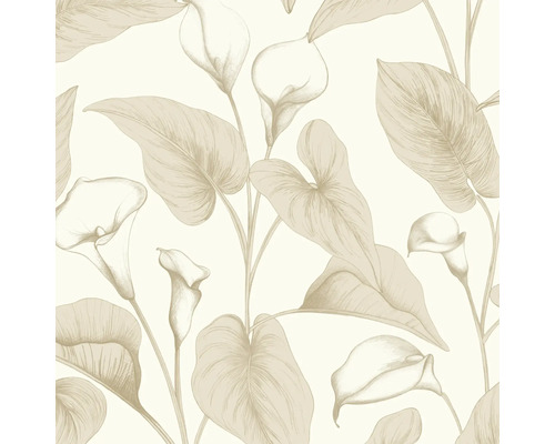 Papier peint avec motif floral et motif de feuilles