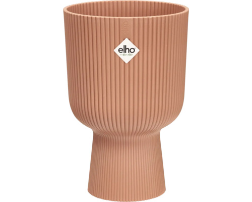 Cache-pot elho Vibes fold coupe plastique Ø 13,9 cm h 14,5 cm rose Pot de fleurs Elho avec texture nervurée et logo Elho