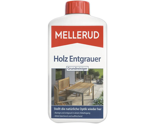 Mellerud Dégriseur pour bois, nettoyant de base pour restaurer l'aspect naturel du bois