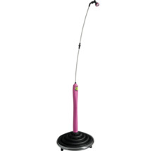 Douche de jardin mobile avec poignée rose et base noire