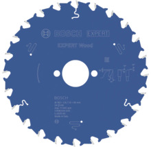 Blaues Bosch Kreissägeblatt Expert for Wood, Durchmesser 165 Millimeter, Bohrung 30 Millimeter, 24 Zähne.