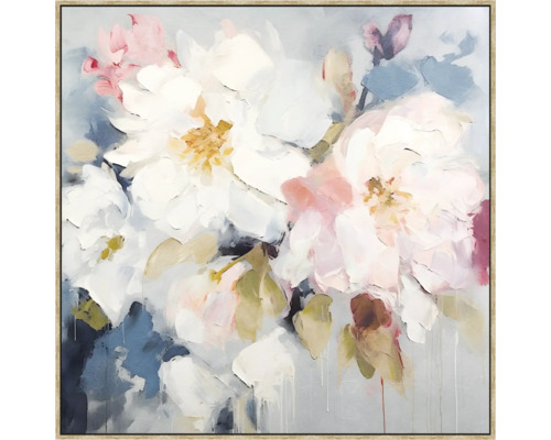 Peinture avec motif floral et cadre