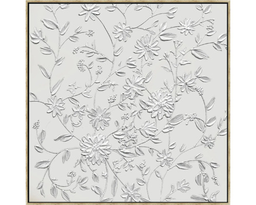 Peinture avec motif floral et cadre