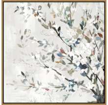 Peinture abstraite avec motif floral dans un cadre en bois