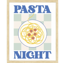 Gerahmtes Poster mit Pasta Gericht und dem Schriftzug Pasta Night